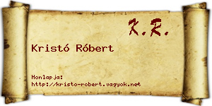 Kristó Róbert névjegykártya