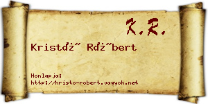 Kristó Róbert névjegykártya